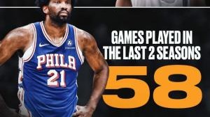 扎心了西蒙斯过去两个赛季打了61场比赛&gt;恩比德的58场